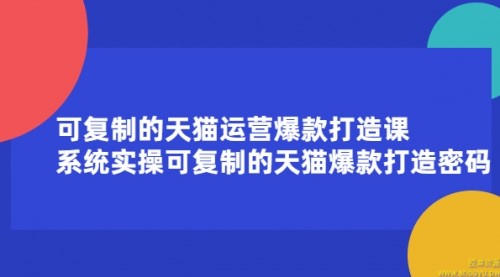 可复制的天猫运营爆款打造课，系统实操可复制的天猫爆款打造密码